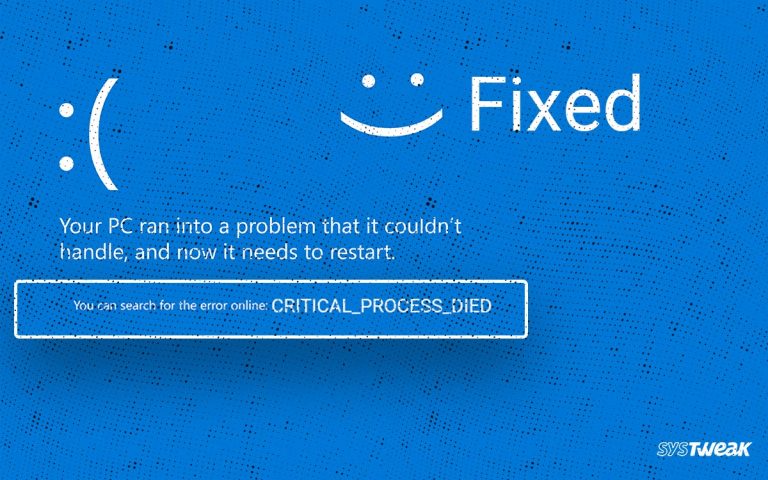 How to Fix Critical Process Died Error in Windows 11,10