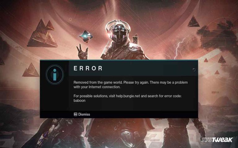 Error Code Baboon Destiny 2